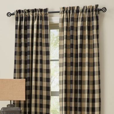 Wicklow Black Lined Drapes - 84" Set/2