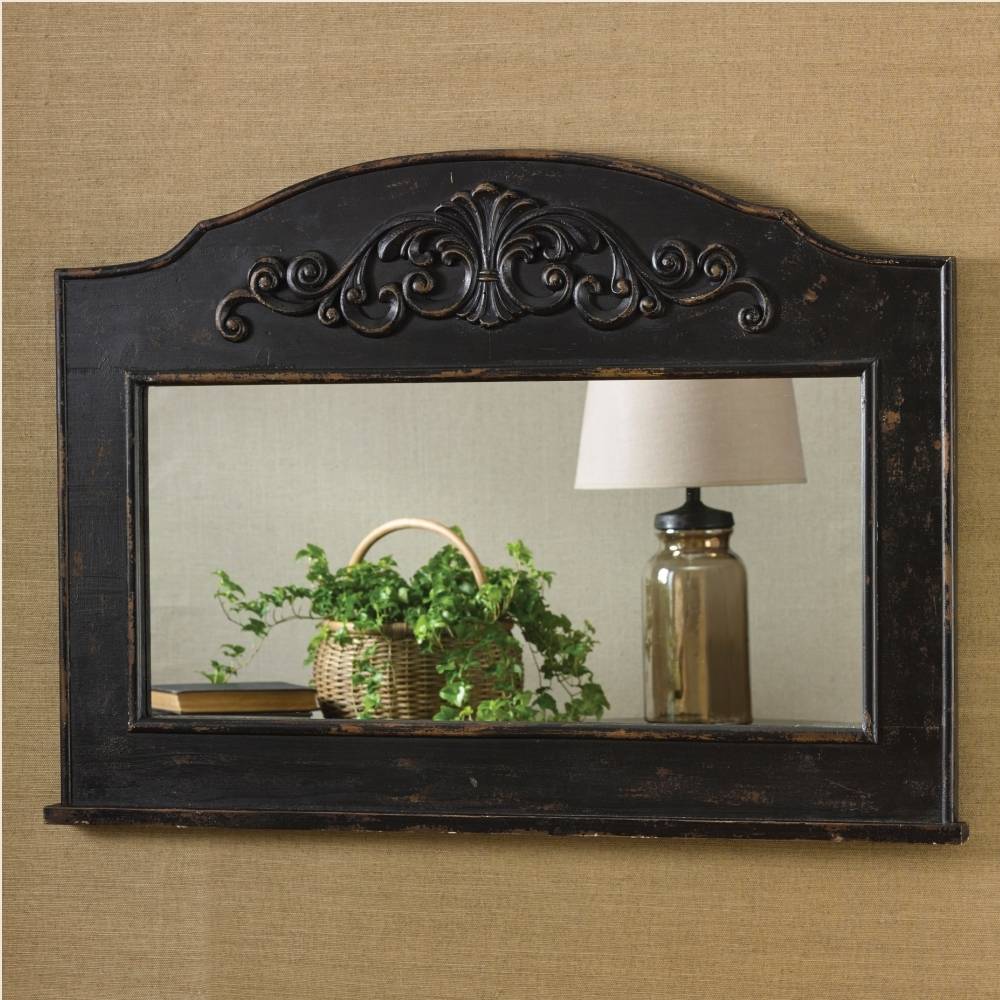 Aged Black Mantle Top Mirror Piper Classics Aged Black Mantle Top Mirror