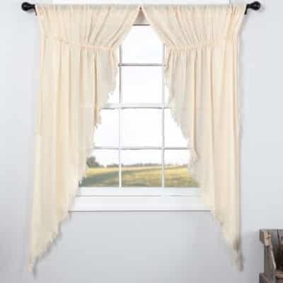 tobacco cloth natural prairie curtain 63" farmhouse curtain