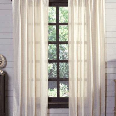 tobacco cloth natural drapes 84" set of two farmhouse window panels