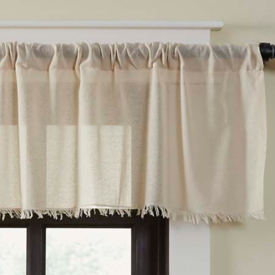 tobacco cloth natural valance 72" farmhouse window topper