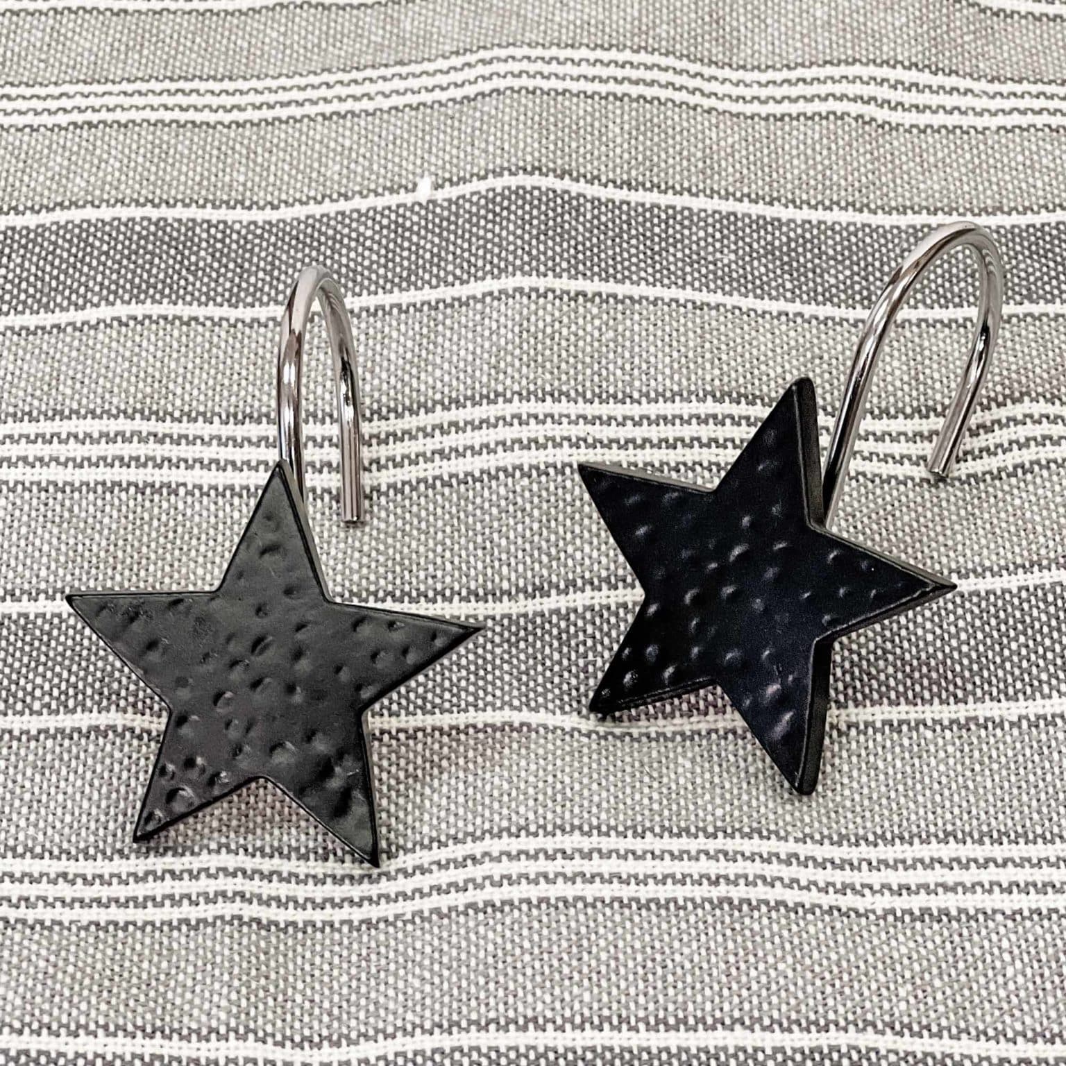 Shower Curtain Hooks Star Black Piper Classics