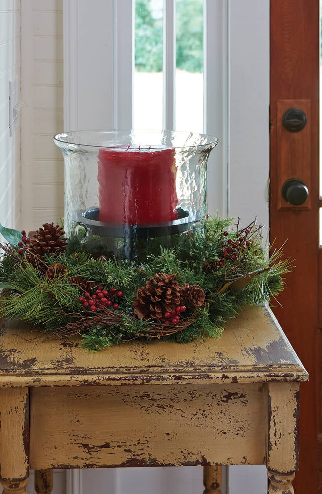 Hammered Glass Cylinder with Candle Pan - XL Size - Image 8