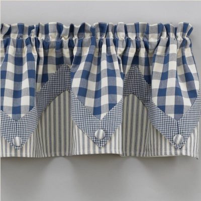 york country blue point valance farmhouse window topper