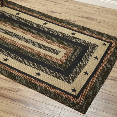 Tartan Star Appliqued Jute Area Rugs