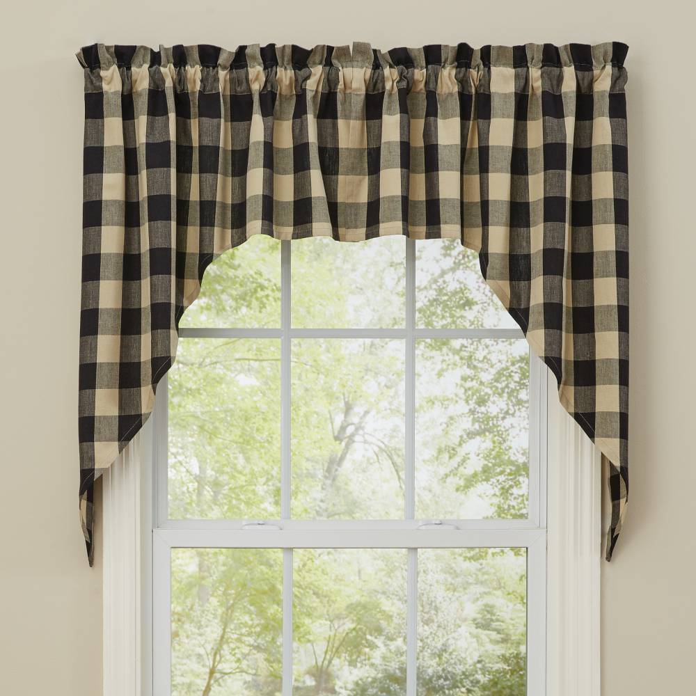 wicklow black swag pair farmhouse draped swag set