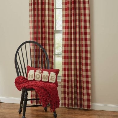 Wicklow Barn Red Lined Drapes - 84" Set/2