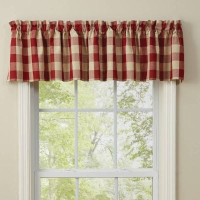 wicklow barn red valance farmhouse window topper