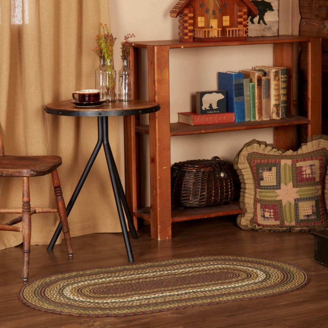 Country Style Braided Jute Rugs Tea Cabin