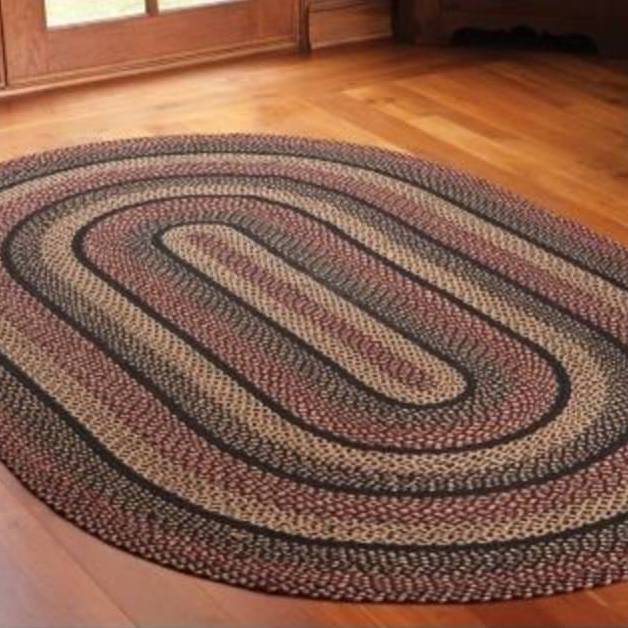 Country Style Braided Jute Rugs - Blackberry