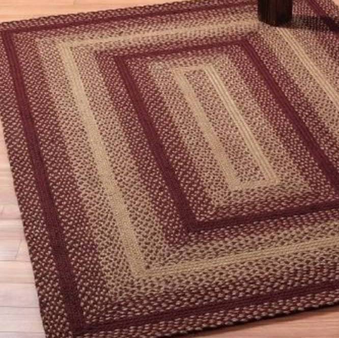 Vintage Wine Jute Area Rugs | Country