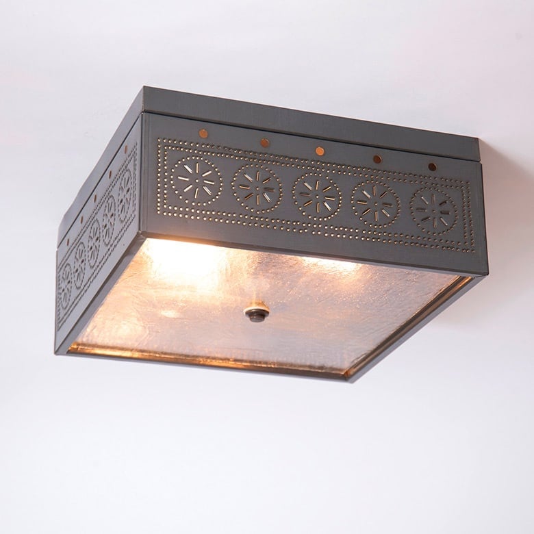 Square Ceiling Light w/ Chisel Design