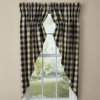 Wicklow Black Lined Gathered Swag