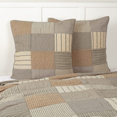 sawyer mill charcoal quilted euro sham farmhouse pillow cover