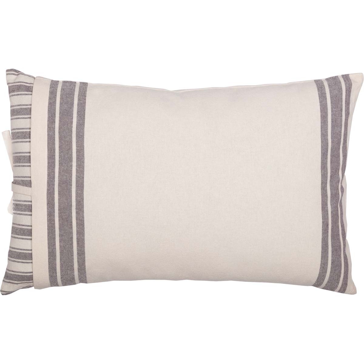 Market Place Gray 16" x 26" Ticking w/ Grain Sack Pillow Cover - Image 11