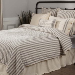 Ticking Stripe Cotton Quilt Fabric by P/&B Red stripe on Ecru