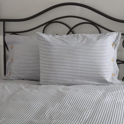 farmhouse ticking blue sham farmhouse pillow cover