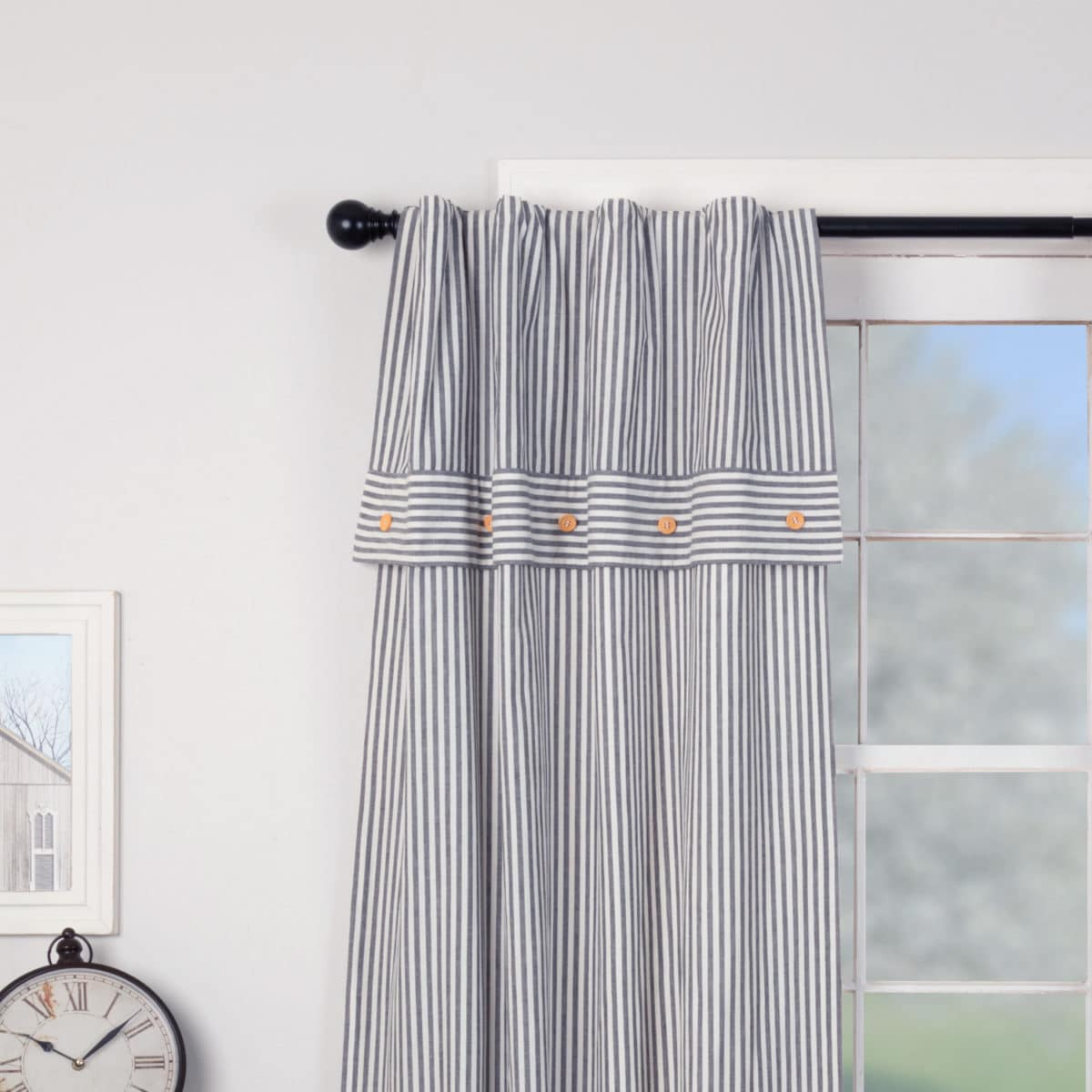 Details about   Classic Country Farmhouse Beige and Cream Ticking Valance 