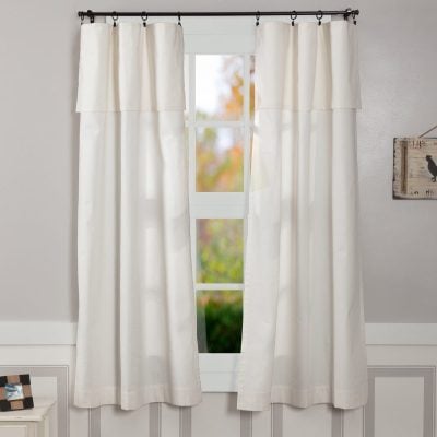 silo hill drop cloth valance panels 63" set of two farmhouse drapes