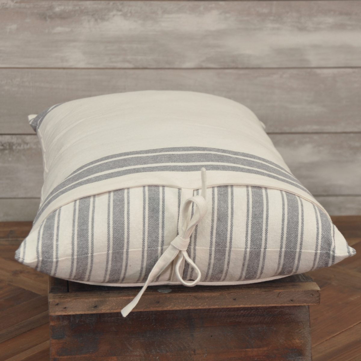 Market Place Gray 16" x 26" Ticking w/ Grain Sack Pillow Cover - Image 7