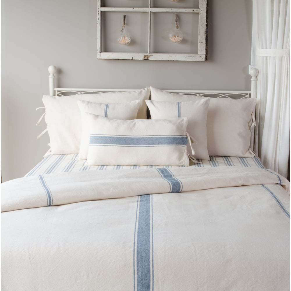 Grain Sack Blue Stripe Duvet Cover Queen Piper Classics