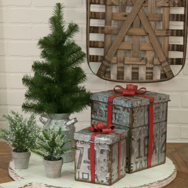 Aged Metal Gift Boxes Piper Classics