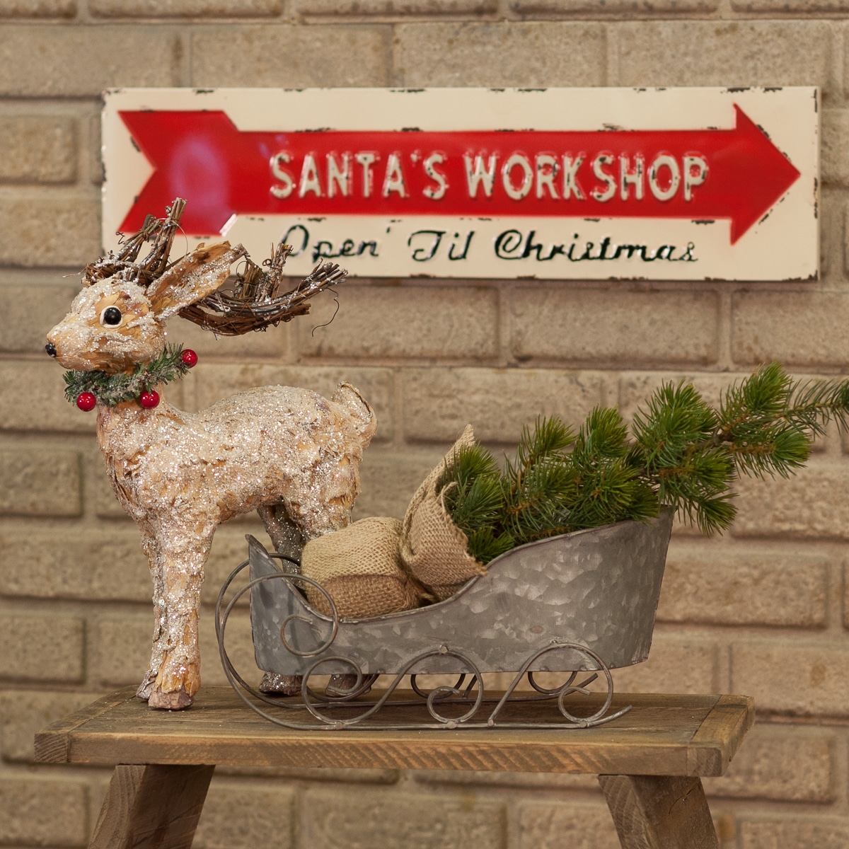 Santa S Workshop Metal Sign - 