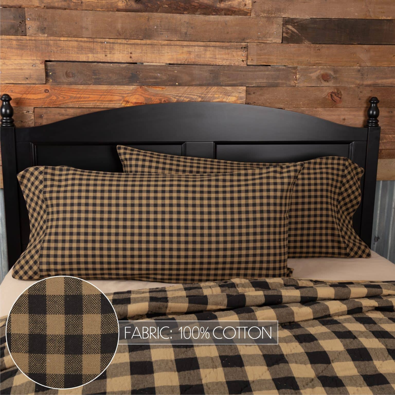 Black Check Pillow Case, Set/2 Piper Classics