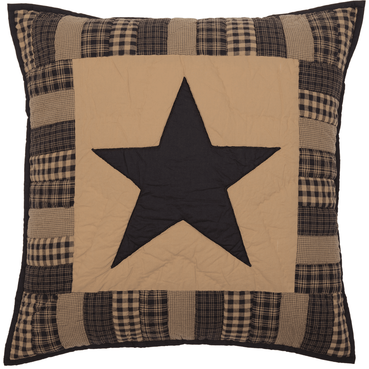 Black Check Star Quilted Euro Sham - Image 2
