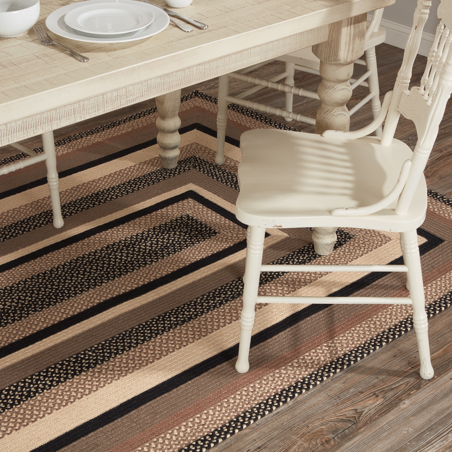 Sawyer Mill Charcoal Creme Jute Rugs With Pad - Image 2