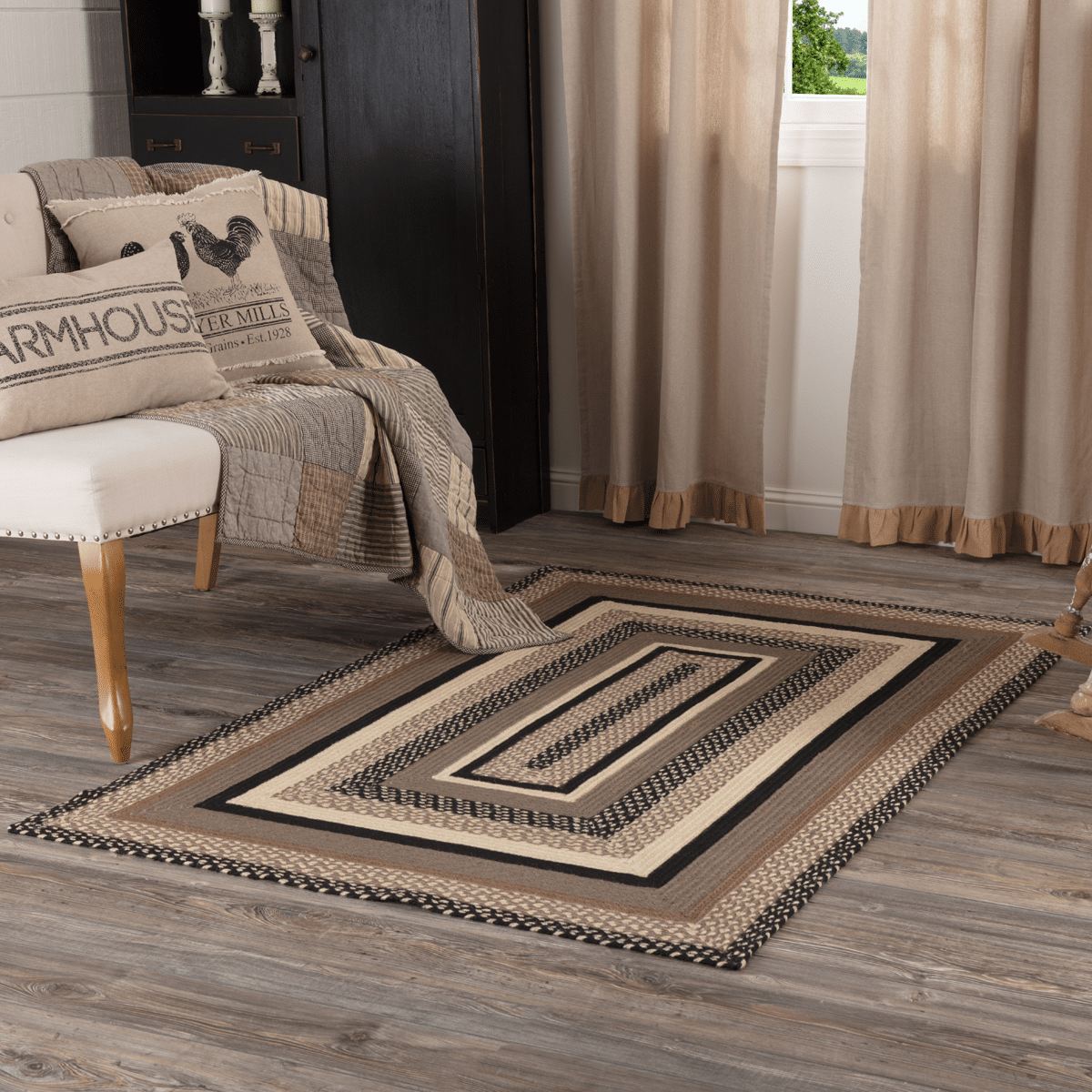 Sawyer Mill Charcoal Creme Jute Rugs With Pad - Image 7