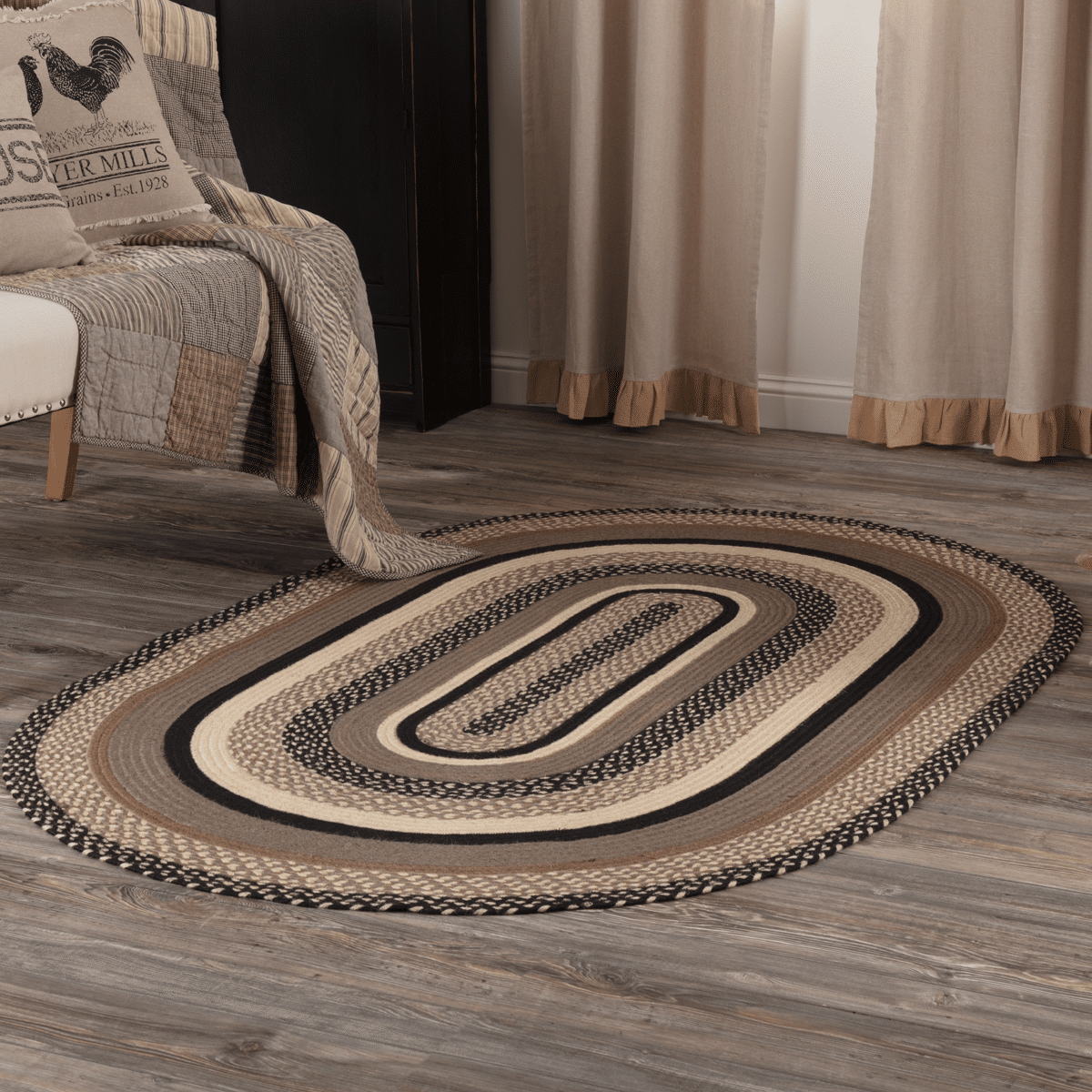 Sawyer Mill Charcoal Creme Jute Rugs With Pad - Image 6