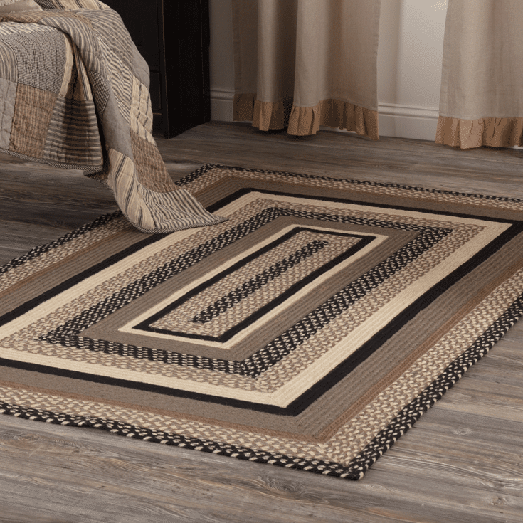 Sawyer Mill Charcoal Creme Jute Rugs With Pad