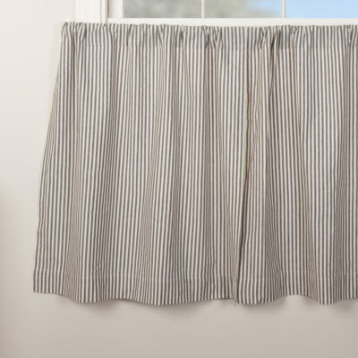 farmhouse ticking gray lined tiers set of two farmhouse cafe curtains