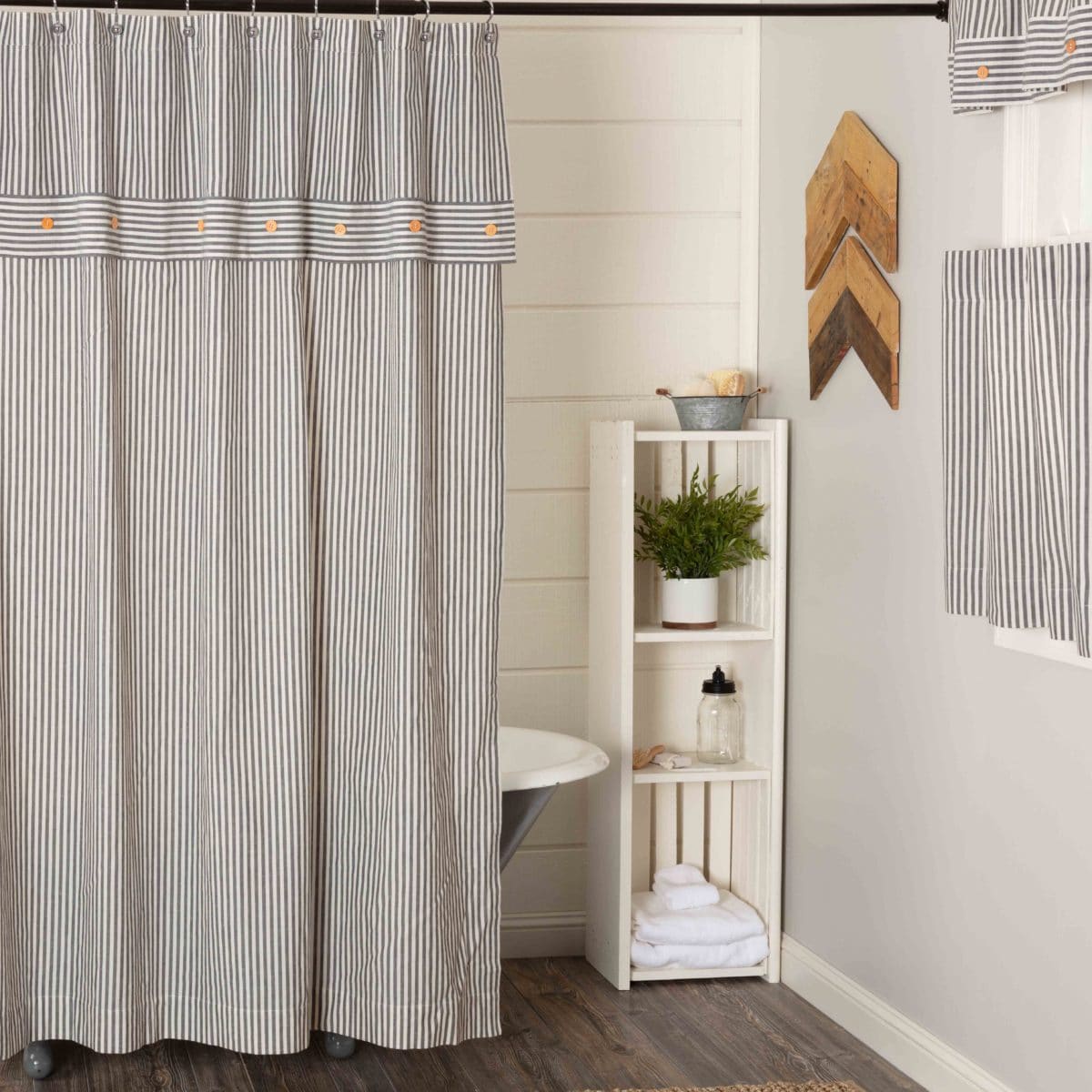 shower curtain with gray