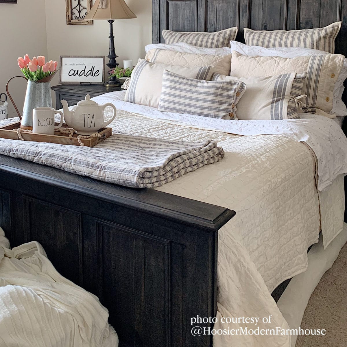 Market Place Gray 16" x 26" Ticking w/ Grain Sack Pillow Cover - Image 8