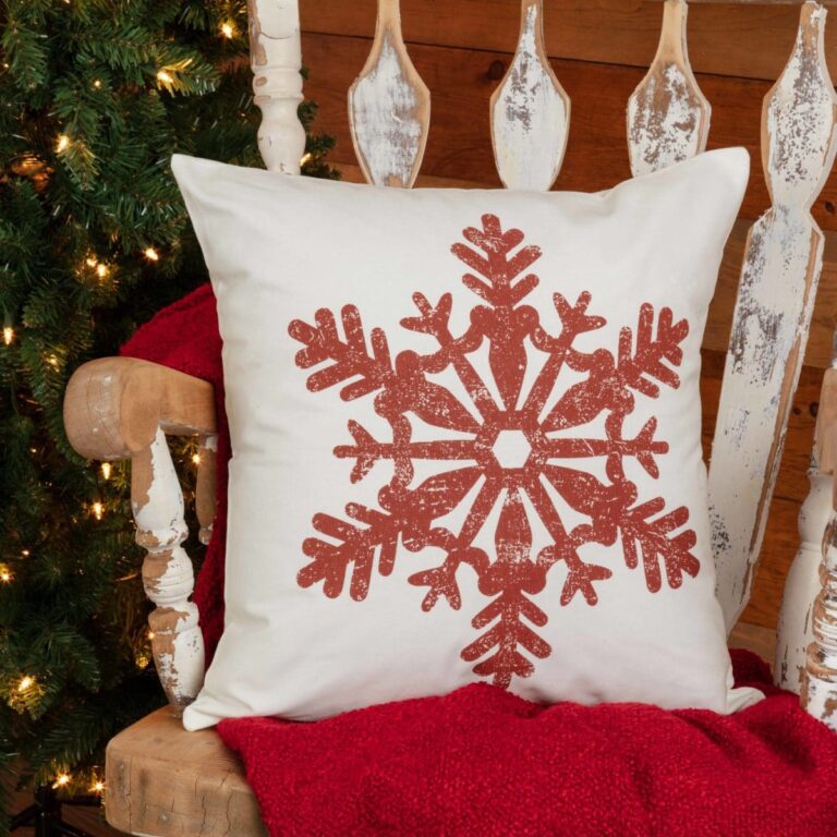 Snowflake 20" x 20" Canvas Pillow Cover Throw Pillow Collection