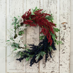 Red, White and Blue wreath perfect for your updated Americana theme