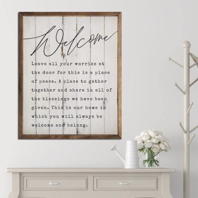 Welcome This is Our Home Wooden Sign