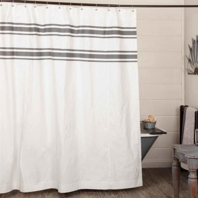 Silo Hill Charcoal Stripe Shower Curtain