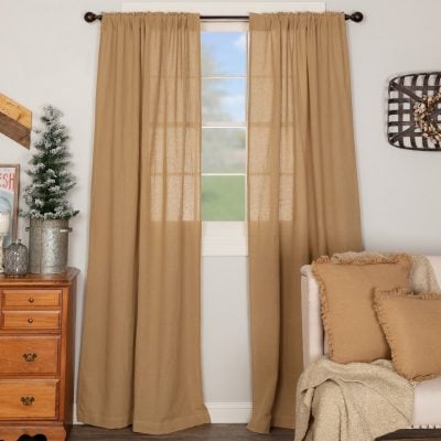 burlap natural drapes set of two farmhouse window panels