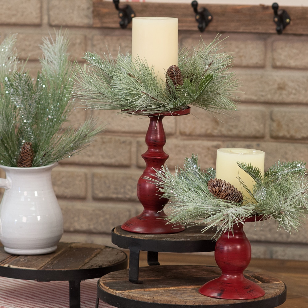 Rich, deep red candlesticks for pillar candle