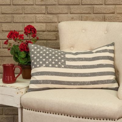 Stenciled Flag 16" x 26" Pillow Cover