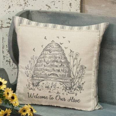 Welcome To Our Hive 18" x 18" Pillow Cover