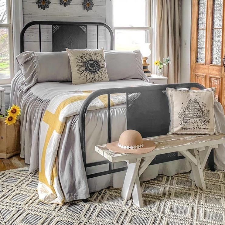 Annabelle Gray Ruffled Bedspread - Twin 