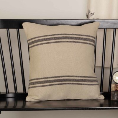mill house stripe black 20" x 20" pillow cover farmhouse pillowcase