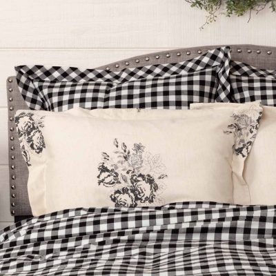 lydia black sham farmhouse pillow cover