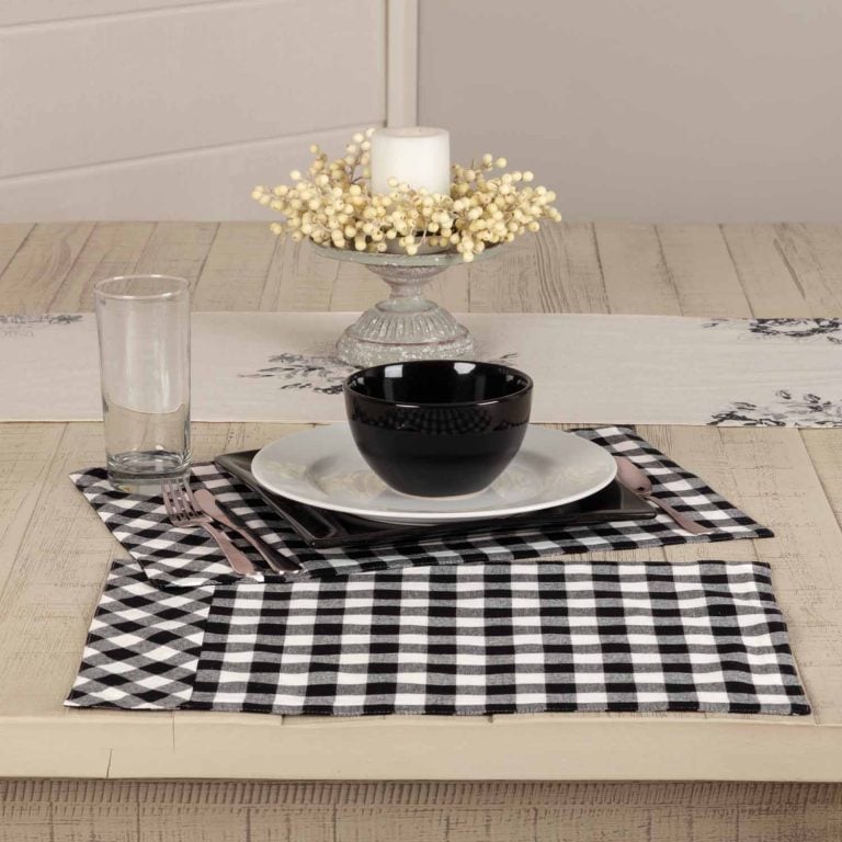 Vintage Check Black Placemat Piper Classics