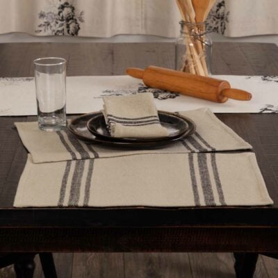 Mill House Stripe Black Placemats, Set/4