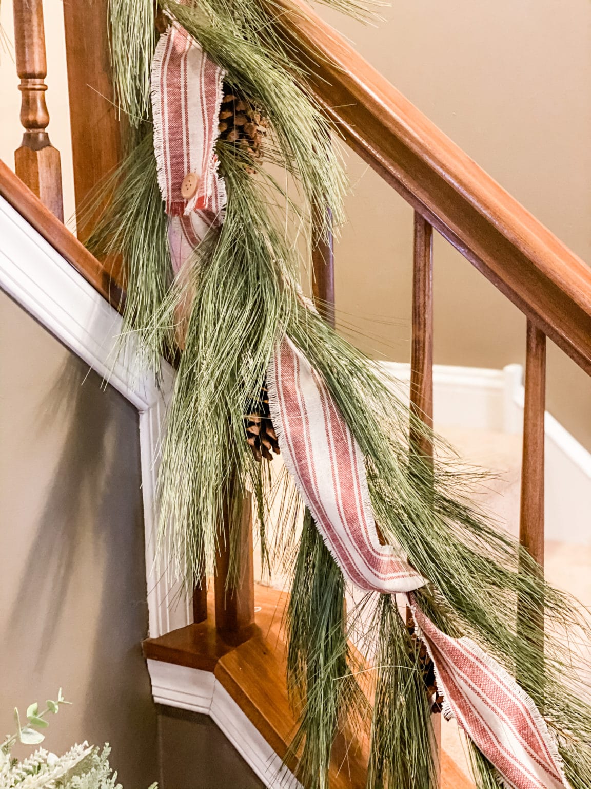 Realistic Long Needle Pine Rope Garland - 9' Long, Real Pine Cones